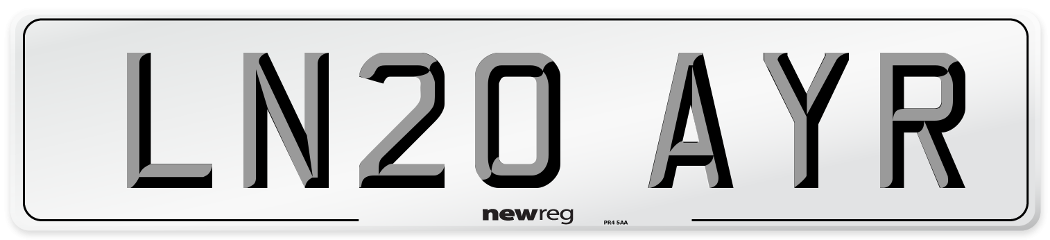 LN20 AYR Number Plate from New Reg